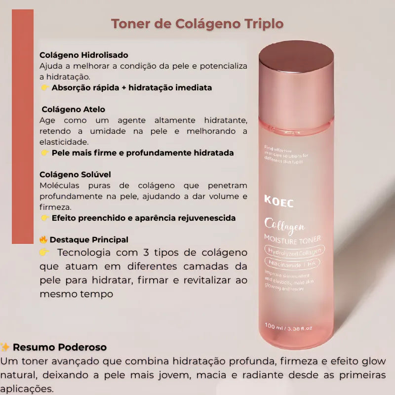 Toner Coreano de Colágeno Triplo Hidrolisado