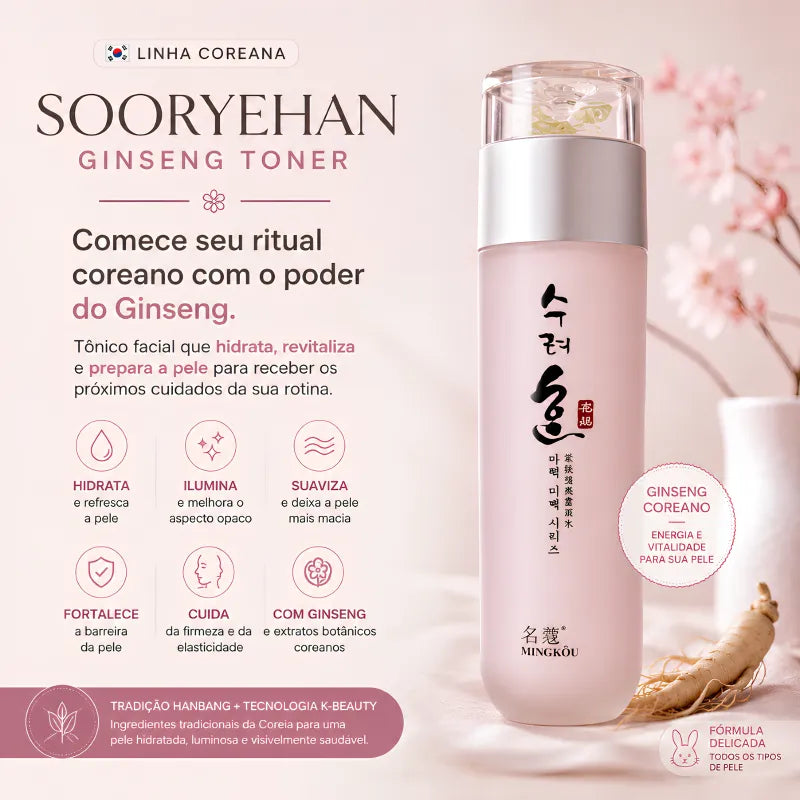 Tônico Facial Coreano Sooryehan com Ginseng